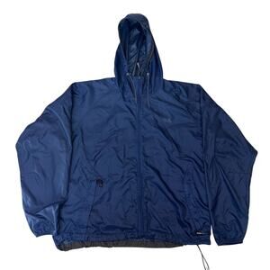 The North Face Rain Jacket Men's XL Navy Blue Hooded Full Zip Lightweight